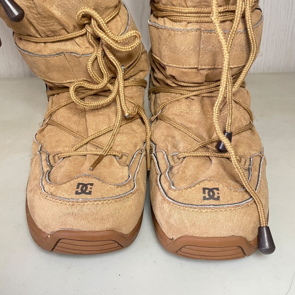DC Chalet Women's Winter Snow Boots Brown Suede Faux Fur Y2K Lace Up Size 6 Rare - Picture 5 of 16